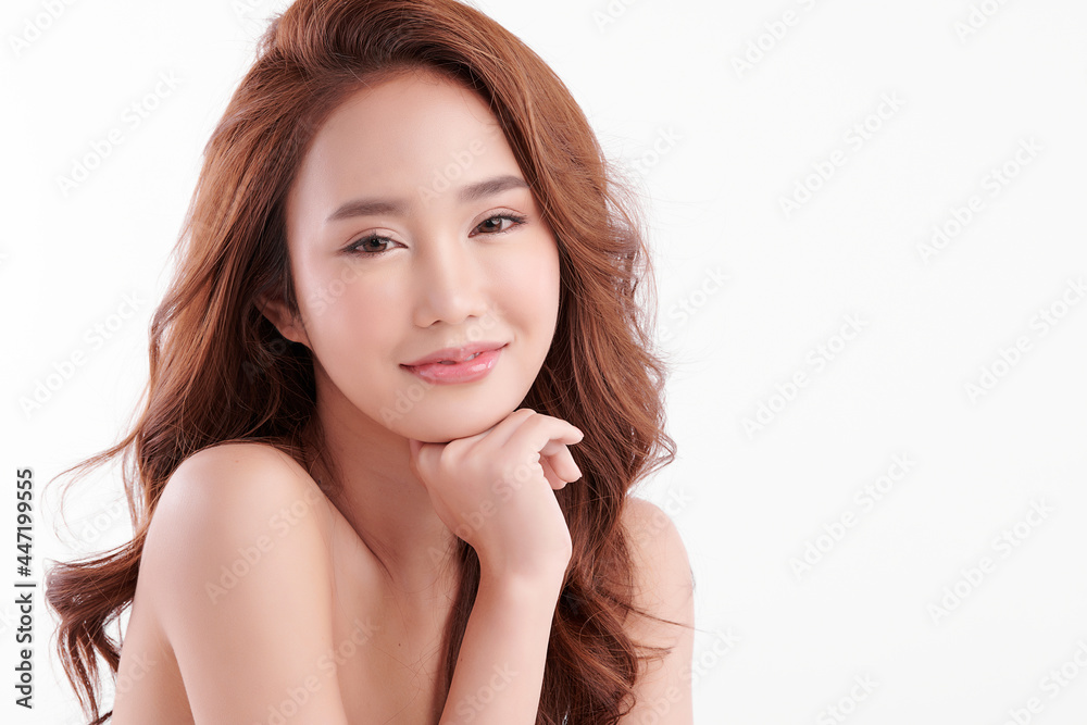 Beautiful young asian woman with clean fresh skin on white background, Face care, Facial treatment, Cosmetology, beauty and spa, Asian women portrait. Beautiful young asian woman with clean fresh skin on white background, Face care, Facial treatment, Cosmetology, beauty and spa, Asian women portrait.
