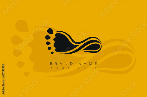 Minimal Creative Foot logo. Footprints vector