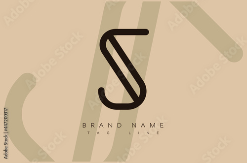 Alphabet letters Initial logo SJ.