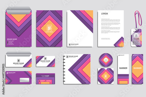 elegant professional business stationery items set