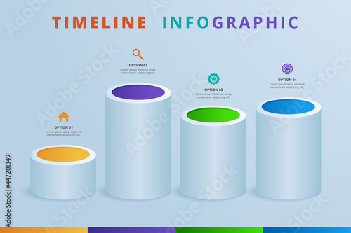 Modern business cylinder 3d style options banner