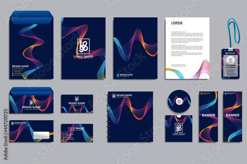 elegant professional business stationery items set