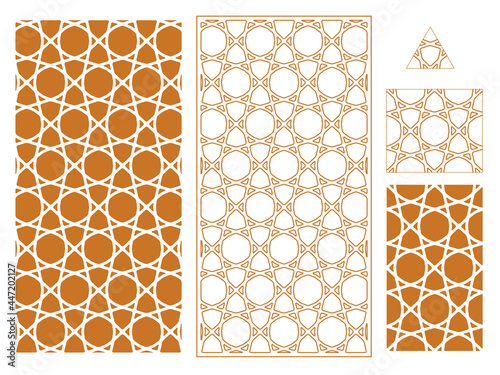 pattern with elements  shapes Triangles 0016A Decorative Screen Laser Cutting Paper Cutting Grill board CNC Digital Cutting Template
