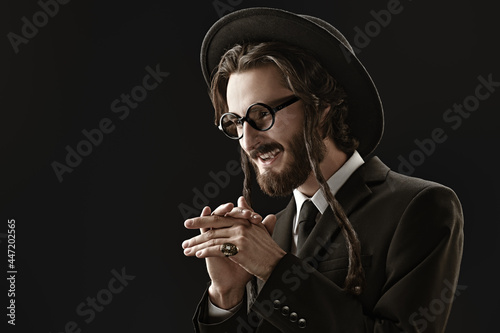 contented jew in glasses photo