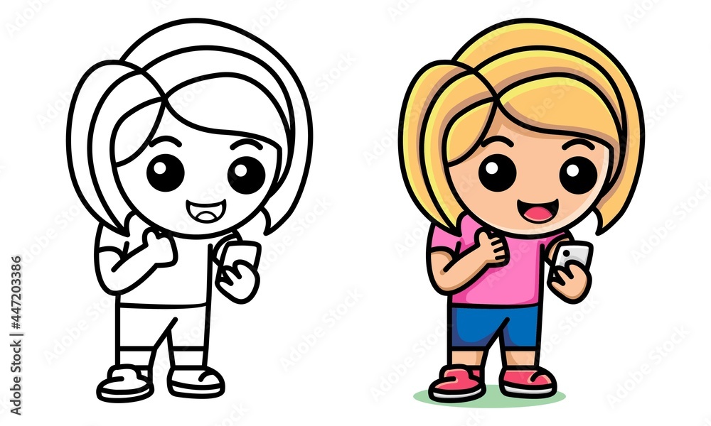 girl chatting with her boyfriend through the chat app coloring page for kids girl chatting with her boyfriend through the chat app coloring page for kids
