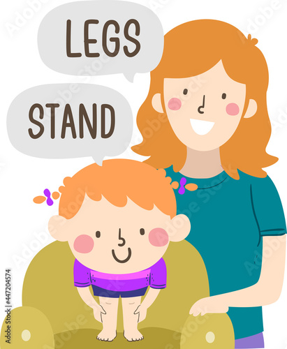 Kid Girl Mom Teach Body Par...