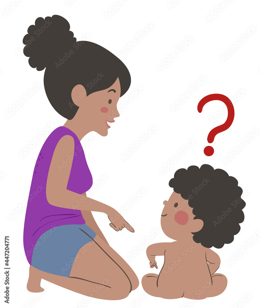 Fotografie Kid Boy Mom Question Private Part Illustration