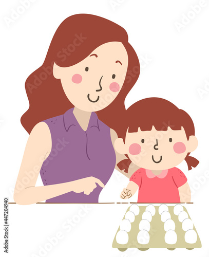 Kid Girl Mom Count Dozen Co...
