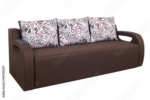 Brown Modern Sofa furniture isolated on white background.