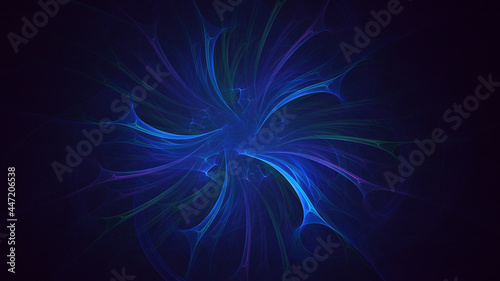 3D rendering abstract multicolor fractal light background