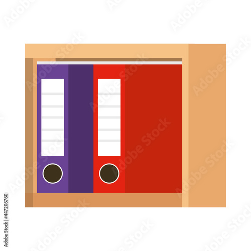office shelf with binders