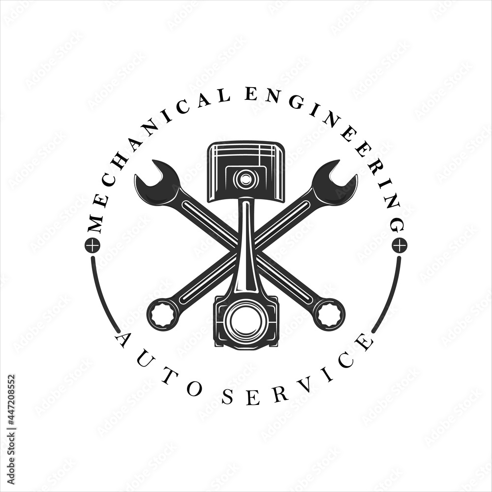 mechanic or piston logo vintage vector illustration template icon