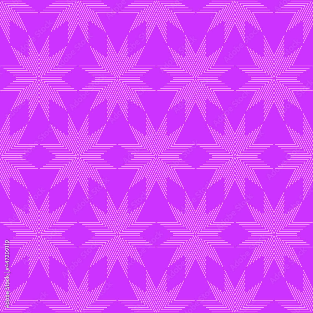 geometric abstract seamless pattern on dark pink background, good for clothes.