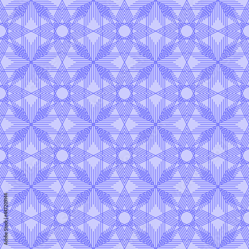geometric abstract seamless pattern on cool purple background, good for clothes.