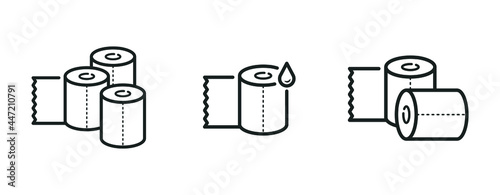 Toilet paper rolls icons.