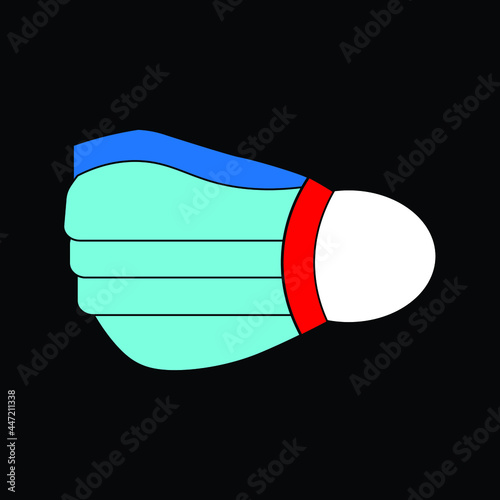 vector combination of masks with black badminton background kok