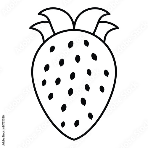 Strawberry Outline Vector