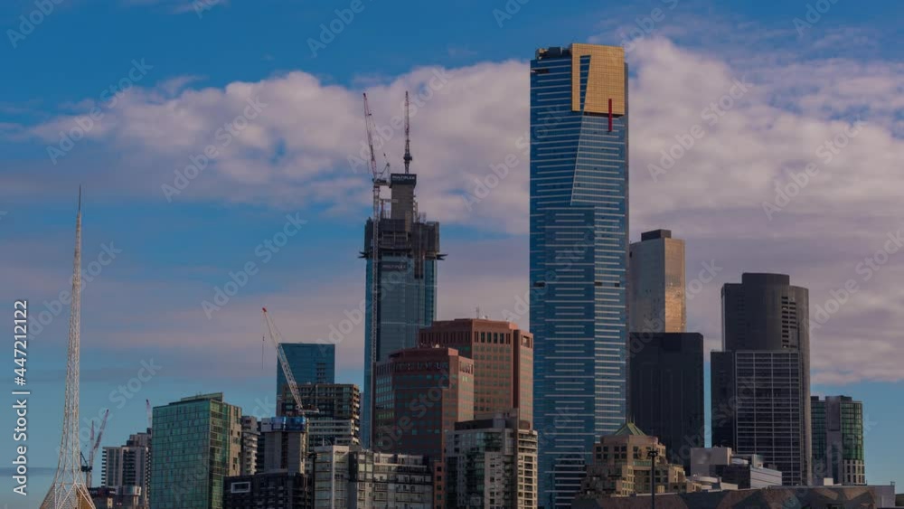 Melbourne City Time Lapse Sunset Evening Daytime Melbourne City Time Lapse Sunset Evening Daytime