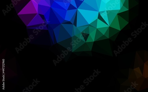 Dark Multicolor, Rainbow vector triangle mosaic texture.