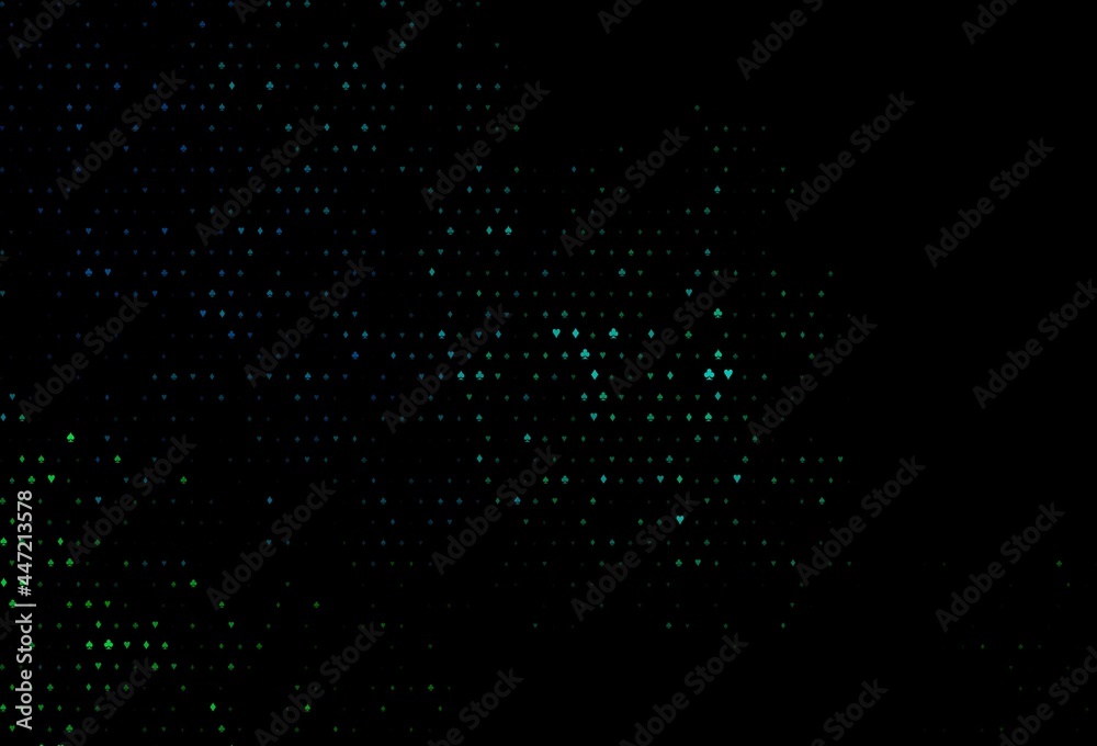 Dark blue, green vector layout with elements of cards.