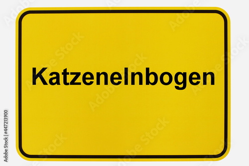 Illustration eines Stadteingangsschildes der Stadt Katzenelnbogen photo