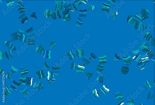 Light Blue  Green vector backdrop with lines  circles  rhombus.