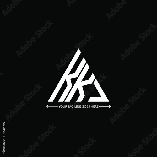 KKJ letter logo creative design. KKJ unique design
 photo