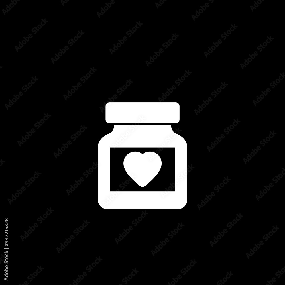 Obraz premium Medicine bottle icon isolated on dark background