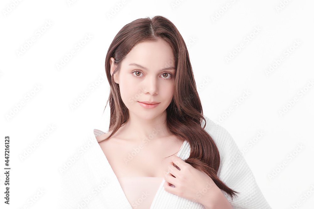 Beautiful young asian woman with clean fresh skin on white background, Face care, Facial treatment, Cosmetology, beauty and spa, Asian women portrait. Beautiful young asian woman with clean fresh skin on white background, Face care, Facial treatment, Cosmetology, beauty and spa, Asian women portrait.