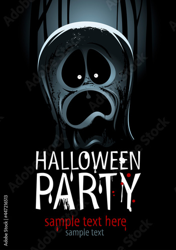 Halloween party poster with ghost.