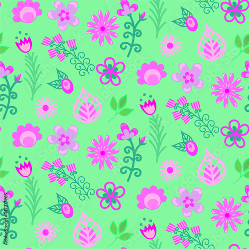 Simple floral scattered seamless pattern