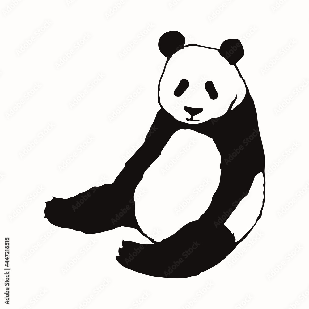 座っているパンダのシンプルな手描きのイラスト Stock Vector Adobe Stock 座っているパンダのシンプルな手描きのイラスト Stock Vector Adobe Stock
