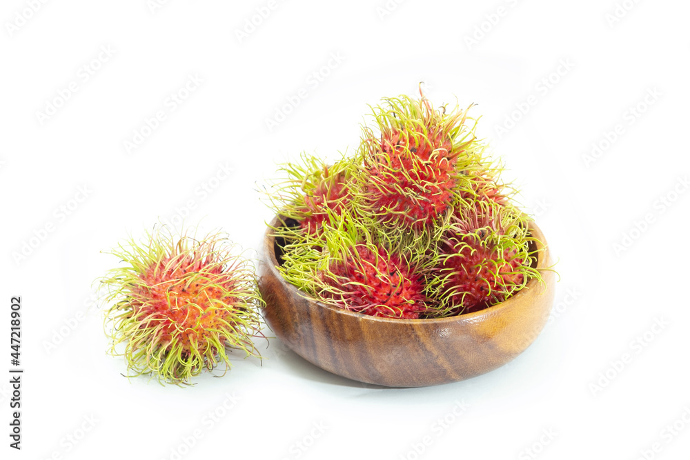 Rambutan sweet delicious fruit isolated on white background. Thailand fruits. Rambutan sweet delicious fruit isolated on white background. Thailand fruits.