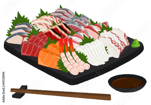 刺身盛り合わせのイラスト