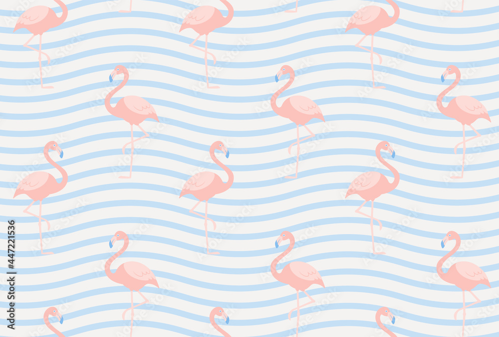Naklejka premium seamless pattern with flamingos for banners, cards, flyers, social media wallpapers, etc.