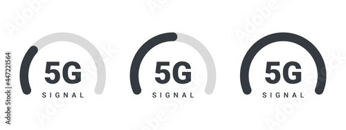 5G. Internet level scale. High speed internet sign. 5G signal icons concept. Vector illustration
