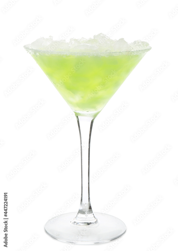 Glass of cold daiquiri cocktail on white background Glass of cold daiquiri cocktail on white background