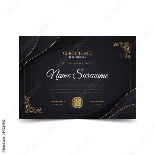 Gradient Gold Luxury Certificate