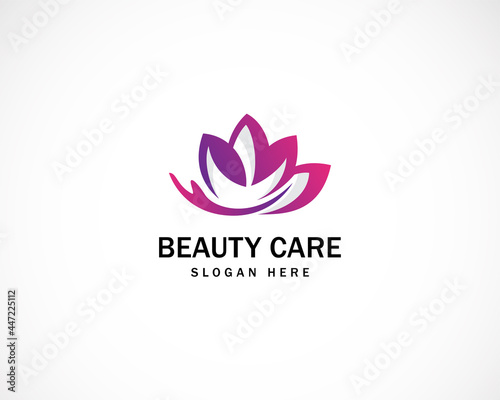 Beauty care logo creative lotus logo hand care sign symbol © BARKAH 06