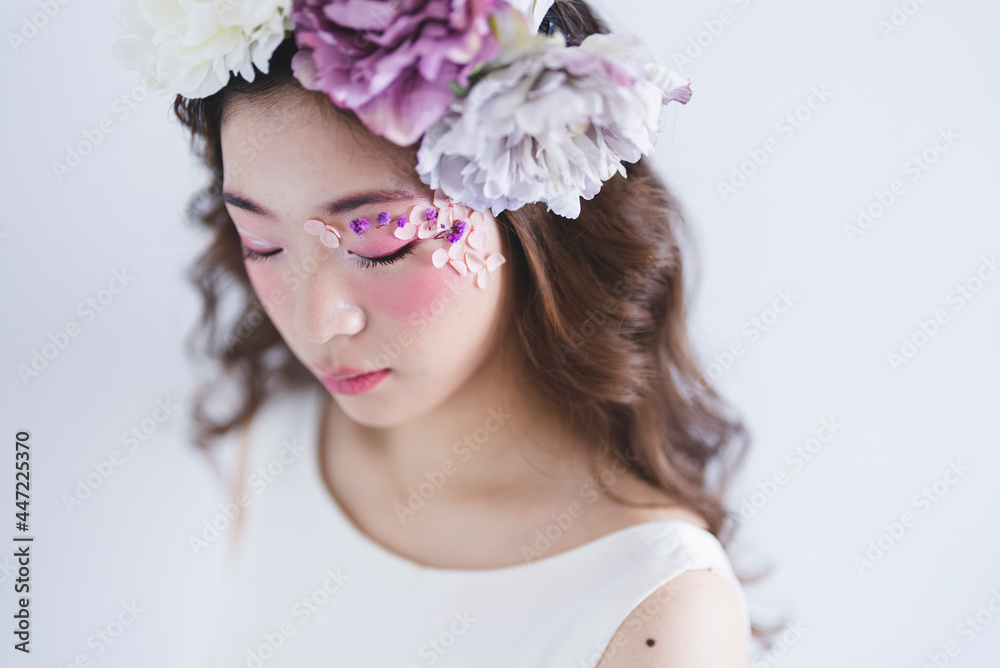 かわいいヘアメイクの花嫁