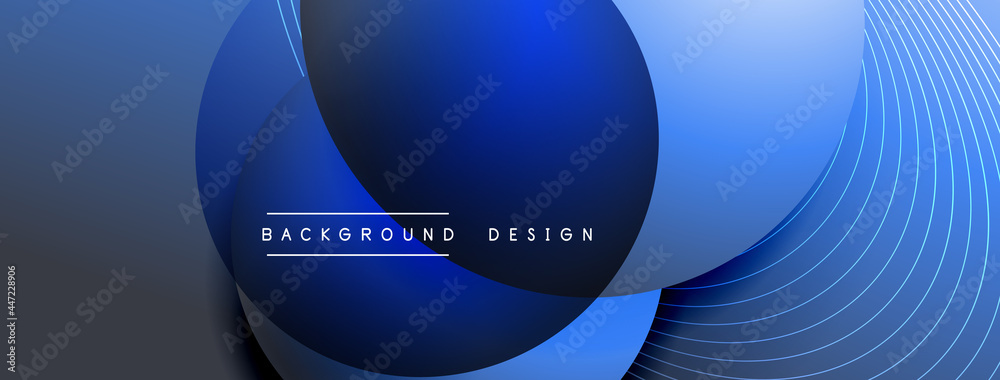 Gradient circles with shadows. Vector techno abstract background. Modern overlapping forms wallpaper background, design template Gradient circles with shadows. Vector techno abstract background. Modern overlapping forms wallpaper background, design template