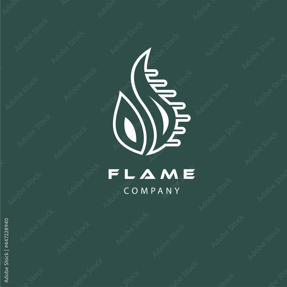 Obraz premium leaf and fire logo design vector illustration