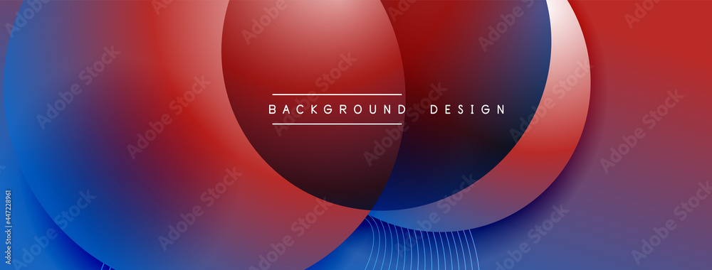 Gradient circles with shadows. Vector techno abstract background. Modern overlapping forms wallpaper background, design template Gradient circles with shadows. Vector techno abstract background. Modern overlapping forms wallpaper background, design template