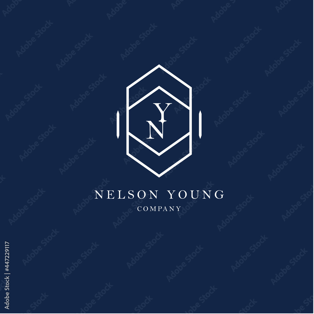letter Y and N logo design vector illustration - obrazy, fototapety, plakaty 