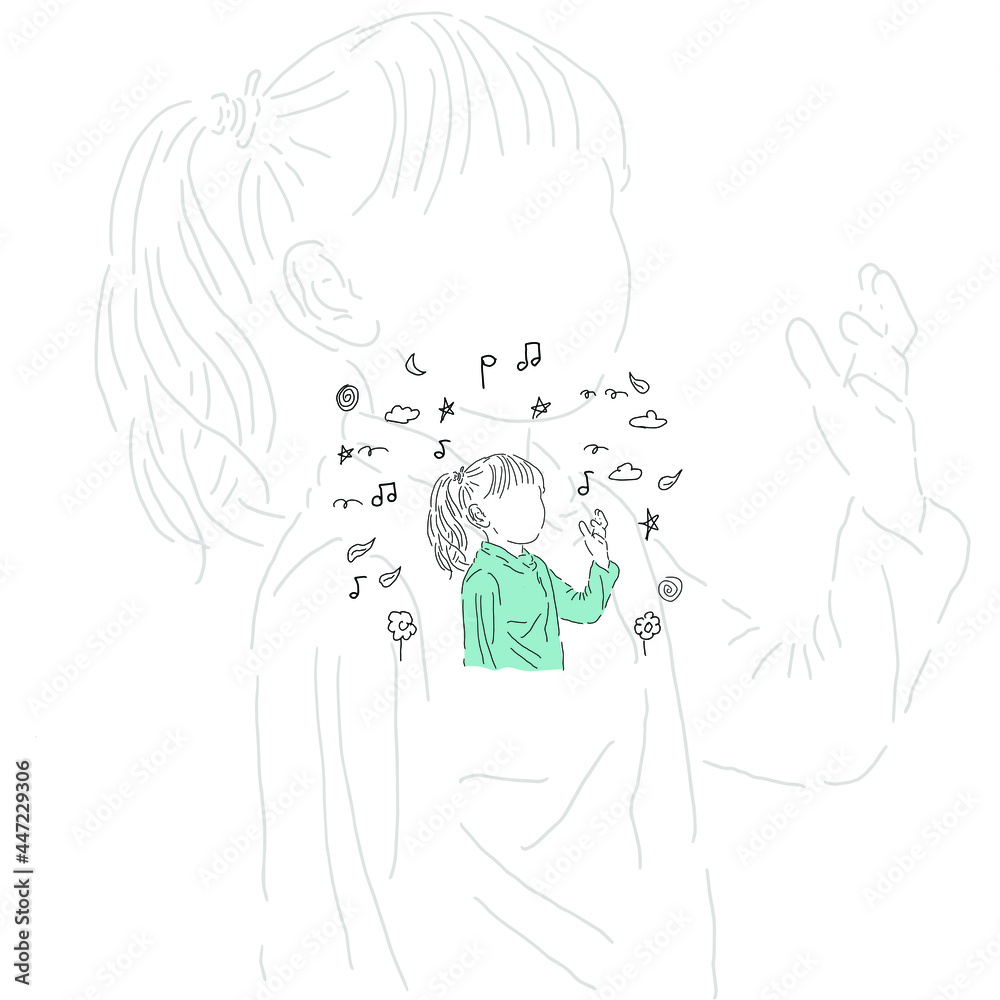 beautiful little girl, hand drawn style illustrator beautiful little girl, hand drawn style illustrator