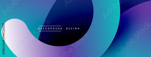 Abstract overlapping lines and circles geometric background with gradient colors