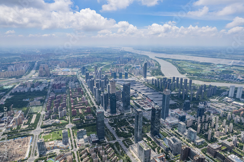 Obraz na płótnie Aerial view of modern city in Nanjing w salonie