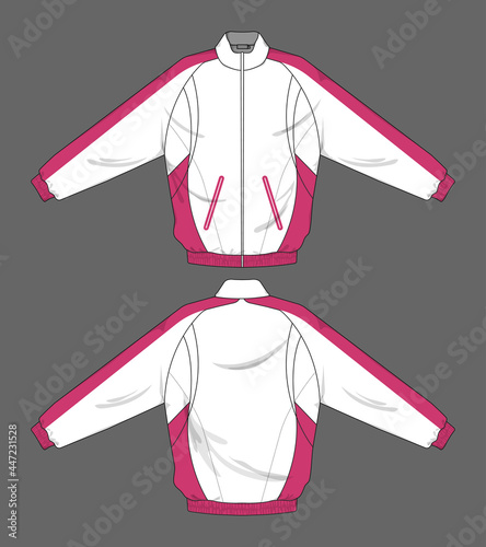retro vintage windbreaker jacket template