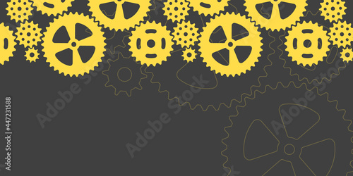 Abstract techno background with  gear wheels. Vector illustration of gear mechanism.