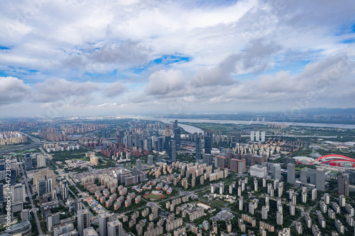 Obraz na płótnie Aerial view of modern city in Nanjing w salonie